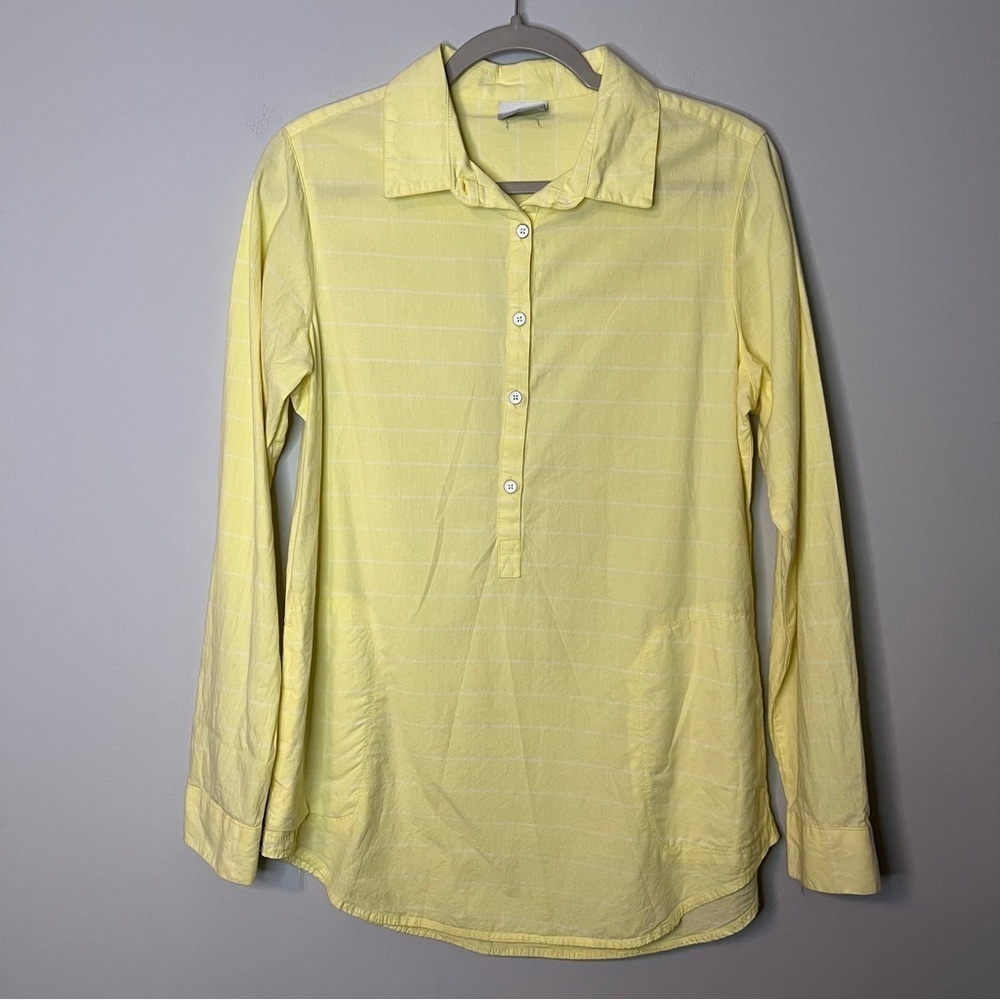 Womens Columbia yellow striped button striped shirt size small S